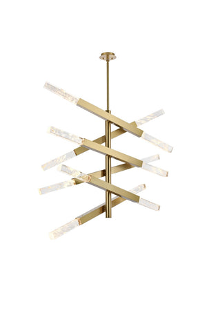 Elegant Lighting - 2085L6SG - 12 Light Pendant - Ari - Satin Gold and Clear