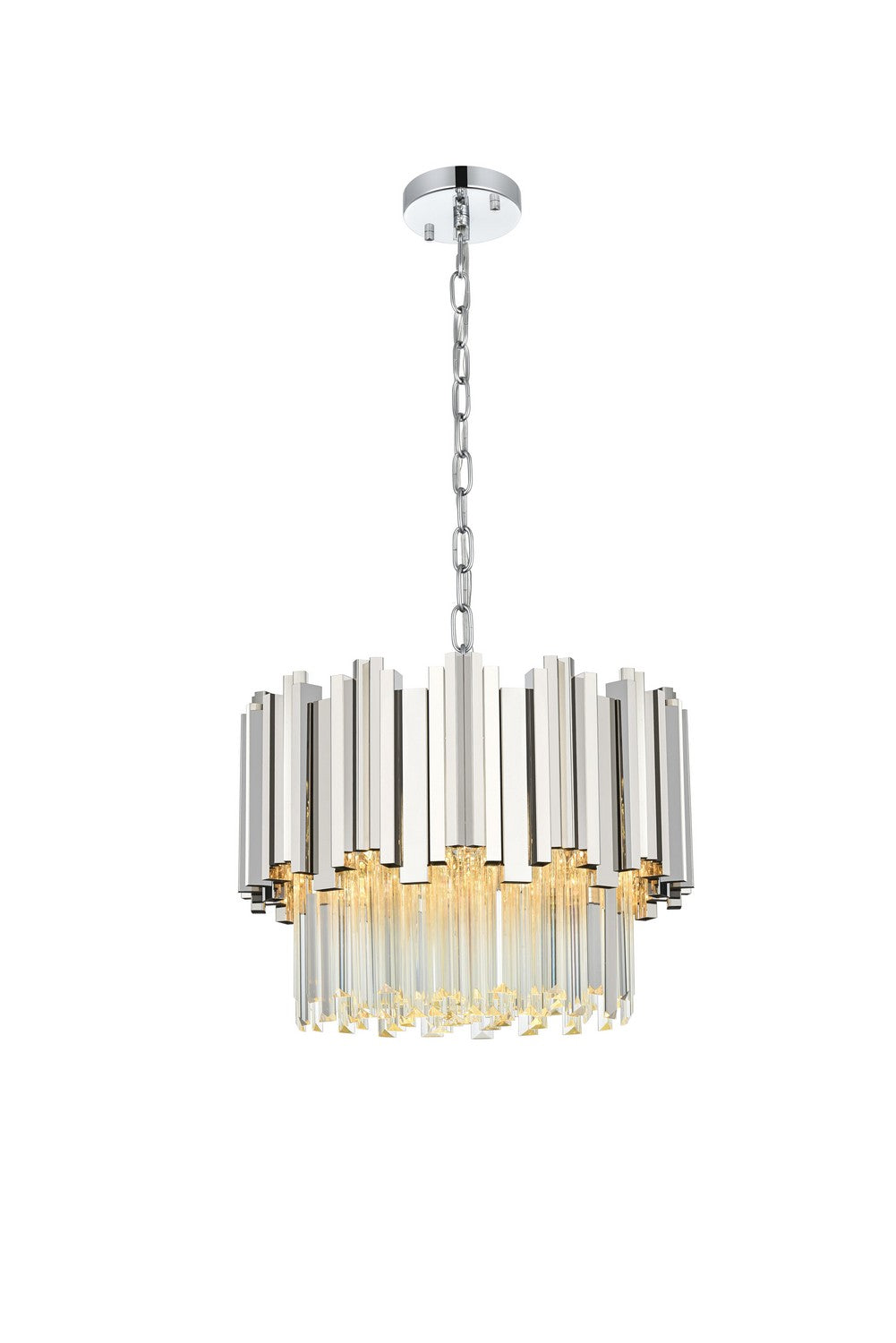 Elegant Lighting - 3400D16C - Four Light Chandelier - Willow - Chrome and Clear