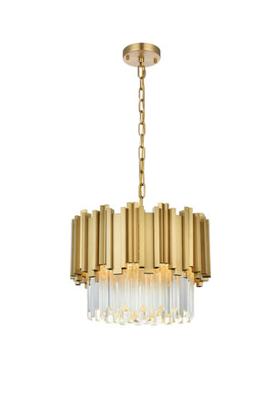 Elegant Lighting - 3400D16SG - Four Light Chandelier - Willow - Satin Gold and Clear