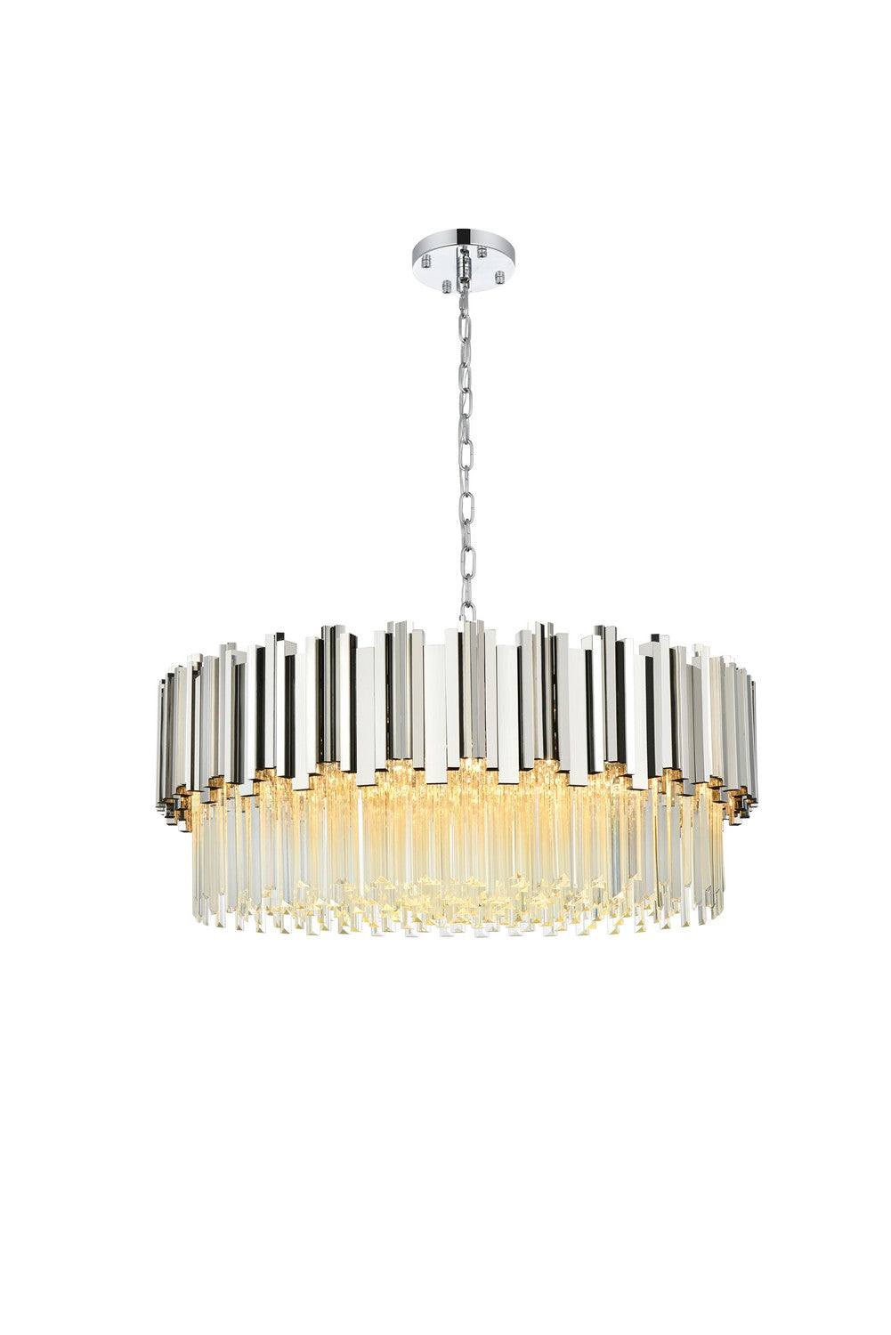 Elegant Lighting - 3400D32C - Ten Light Chandelier - Willow - Chrome and Clear