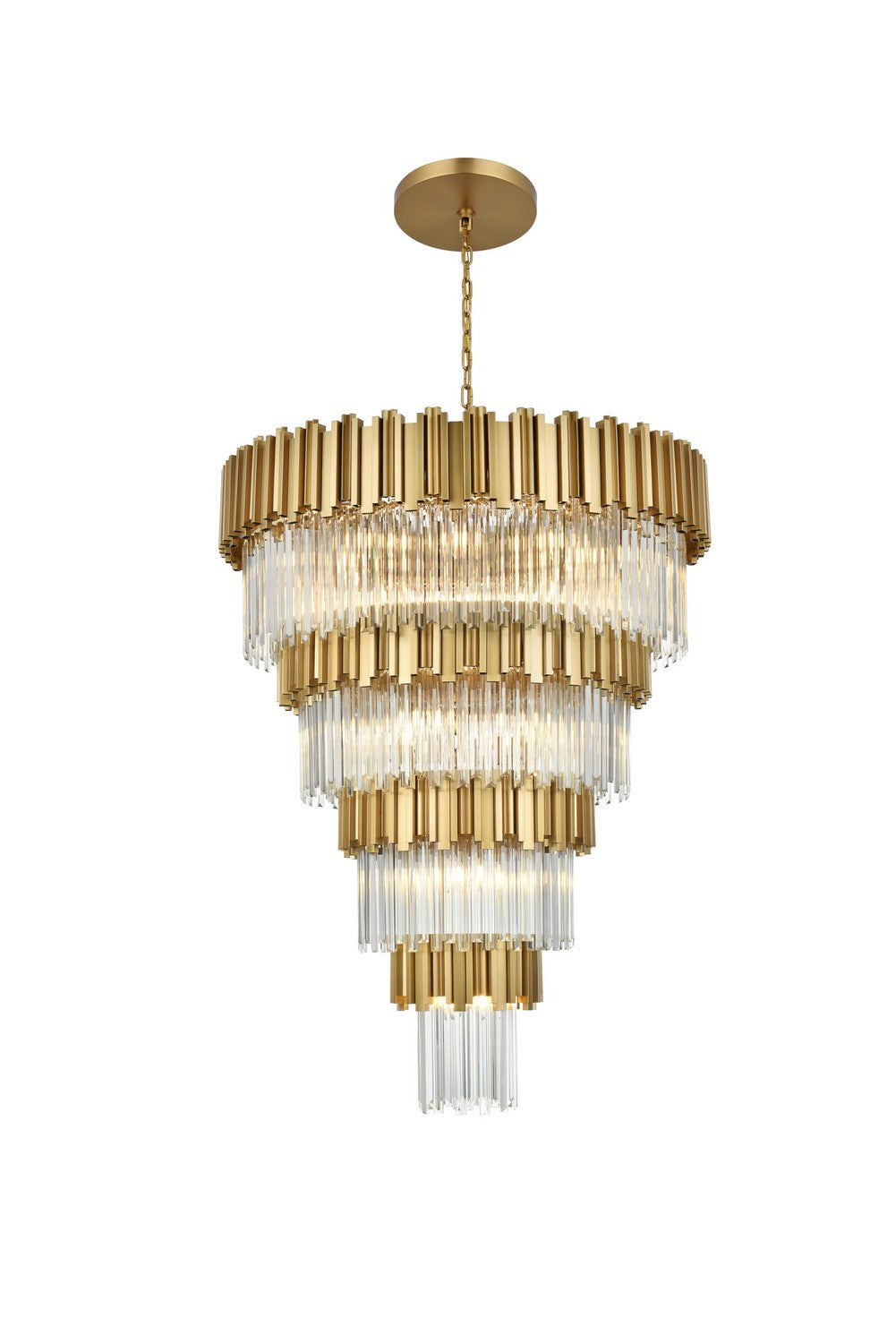 Elegant Lighting - 3400GR40SG - 27 Light Chandelier - Willow - Satin Gold and Clear