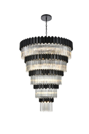 Elegant Lighting - 3400GR59BK - 43 Light Chandelier - Willow - Black and Clear