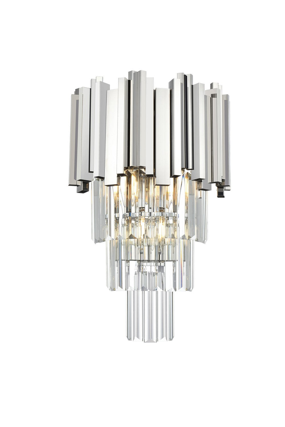 Elegant Lighting - 3400W12C - Three Light Wall Sconce - Willow - Chrome and Clear