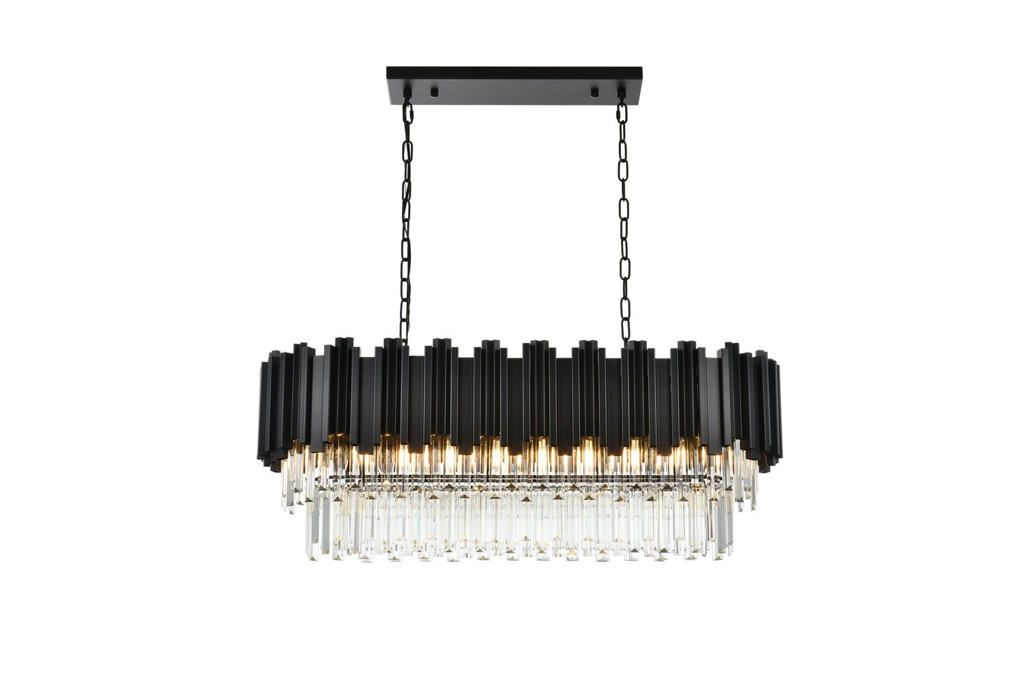 Elegant Lighting - 3401G36BK - Nine Light Chandelier - Willow - Black and Clear