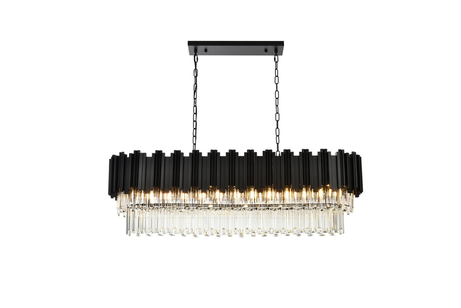 Elegant Lighting - 3401G47BK - 12 Light Chandelier - Willow - Black and Clear
