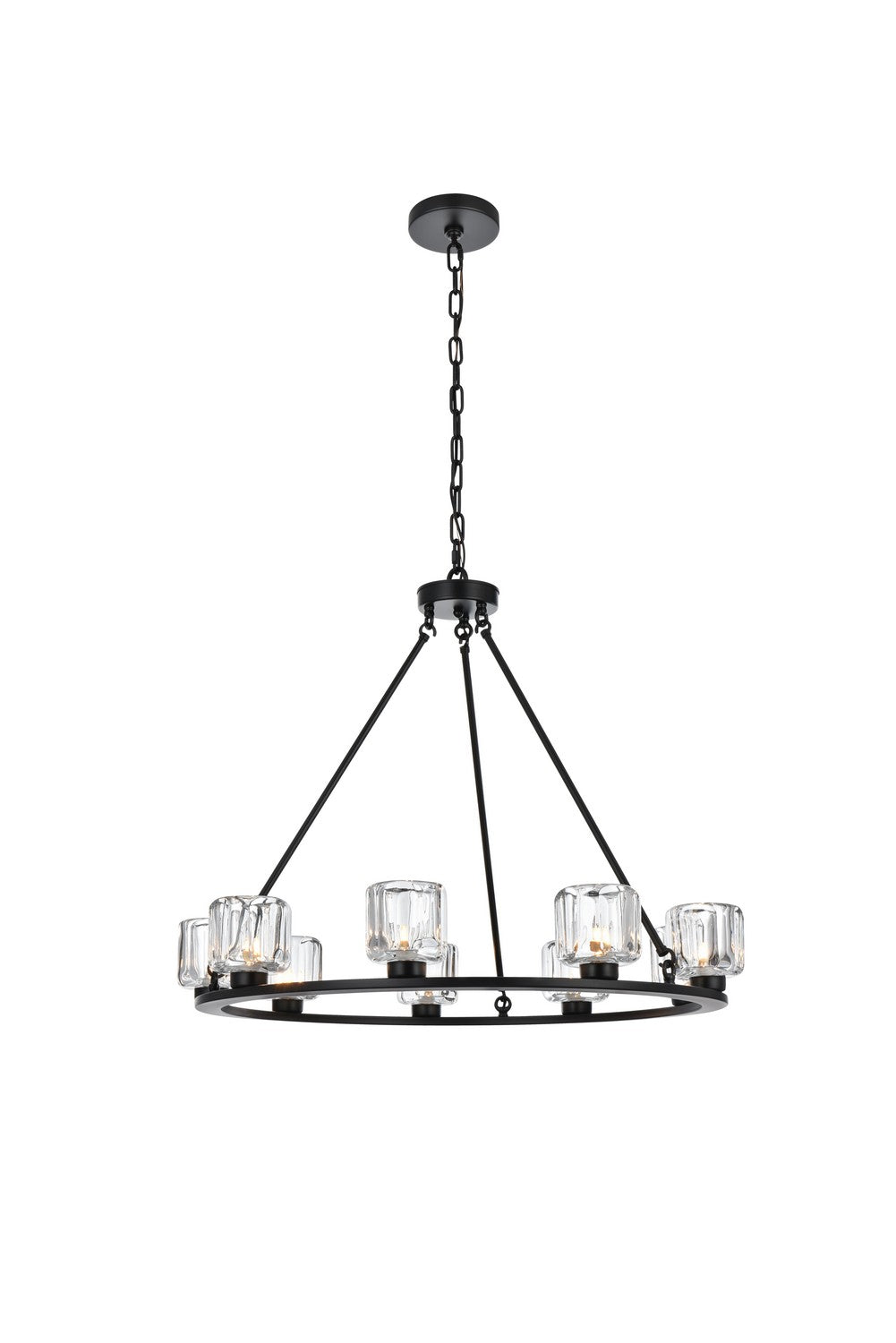 Elegant Lighting - 5100D32BK - Nine Light Chandelier - Cadence - Black and Clear