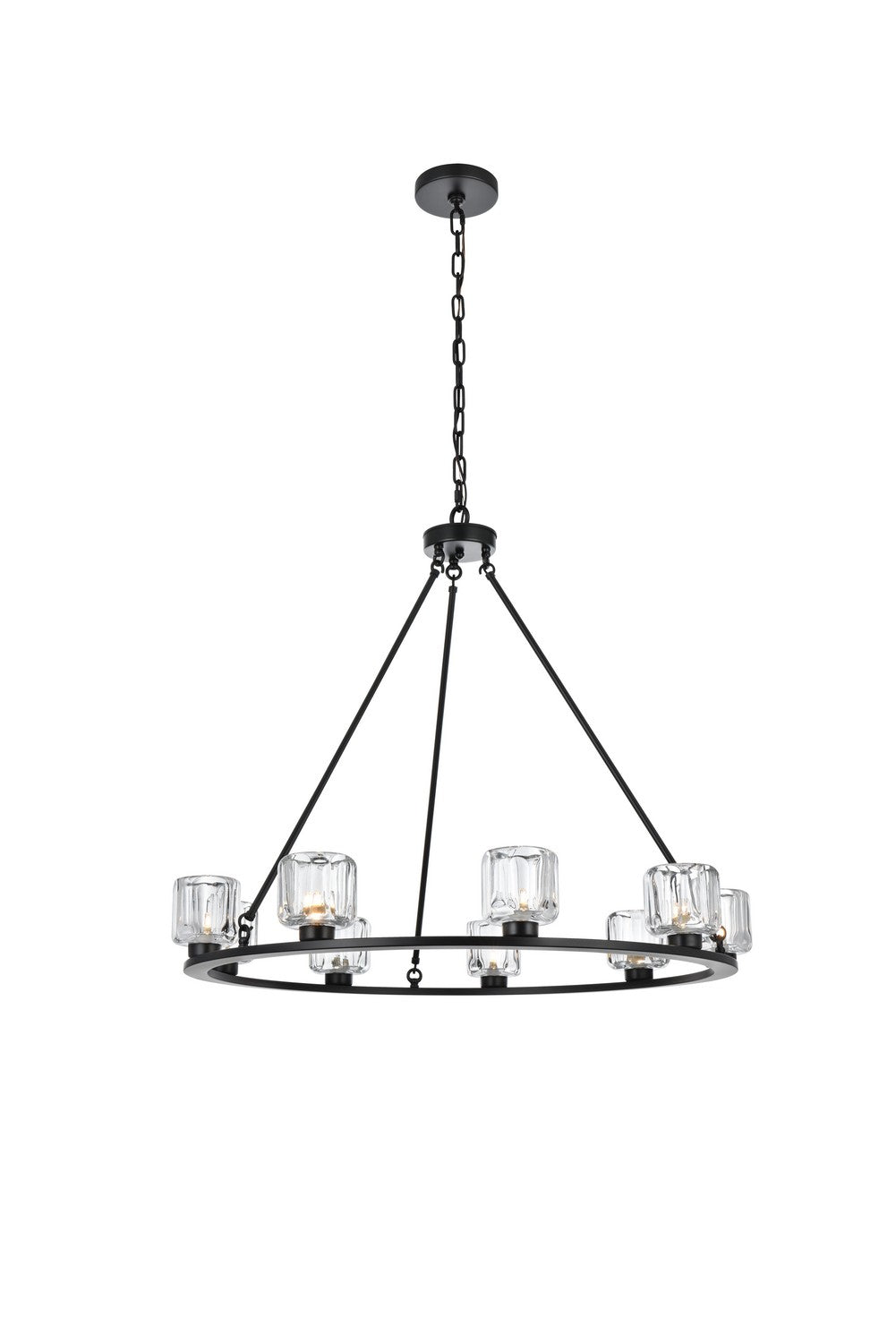 Elegant Lighting - 5100D36BK - Nine Light Chandelier - Cadence - Black and Clear