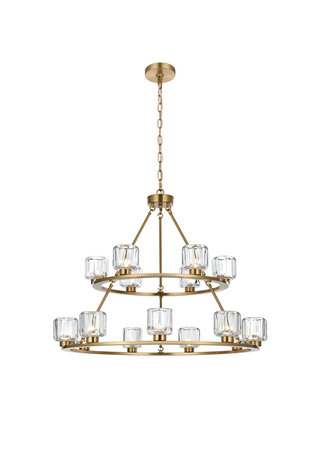 Elegant Lighting - 5100L236SG - 15 Light Chandelier - Cadence - Satin Gold and Clear