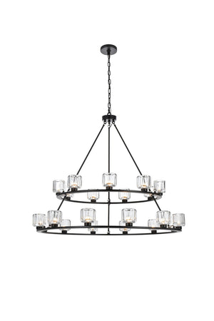 Elegant Lighting - 5100L248BK - 21 Light Chandelier - Cadence - Black and Clear