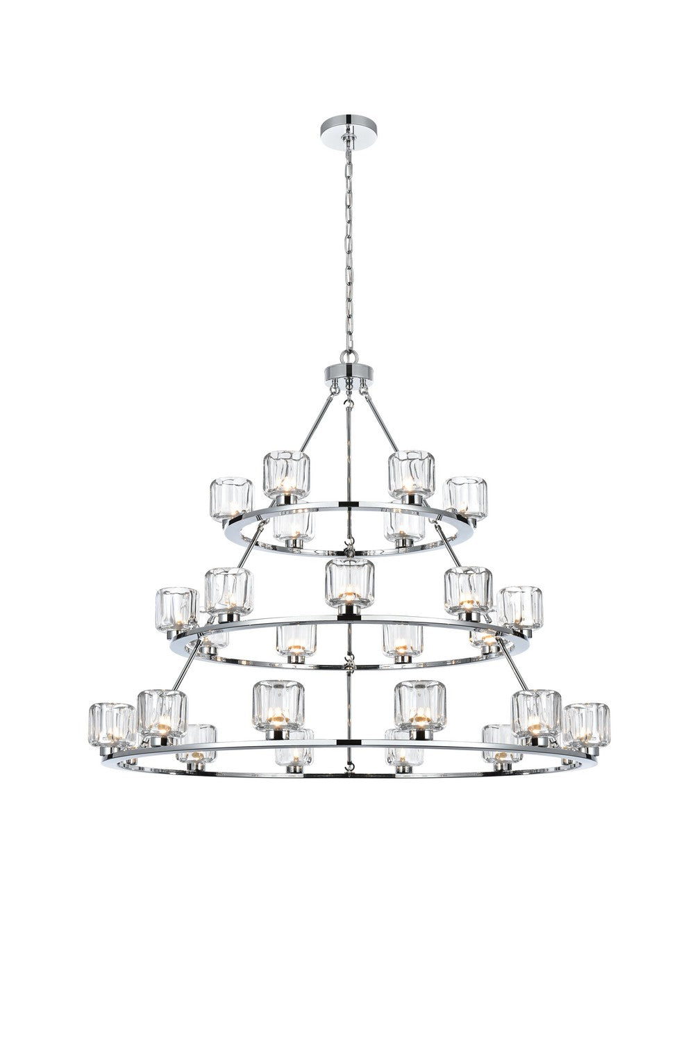 Elegant Lighting - 5100L348C - 27 Light Chandelier - Cadence - Chrome and Clear