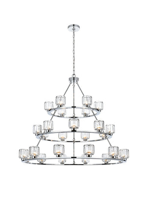 Elegant Lighting - 5100L348C - 27 Light Chandelier - Cadence - Chrome and Clear