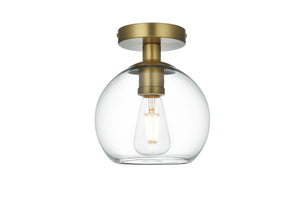 Elegant Lighting - LD2204SG - One Light Flush Mount - Baxter - Satin Gold and Clear