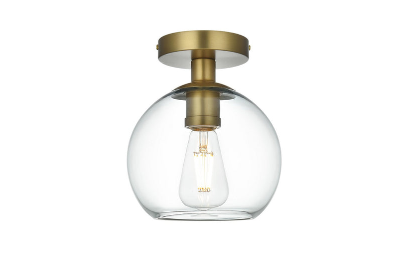 Elegant Lighting - LD2204SG - One Light Flush Mount - Baxter - Satin Gold and Clear