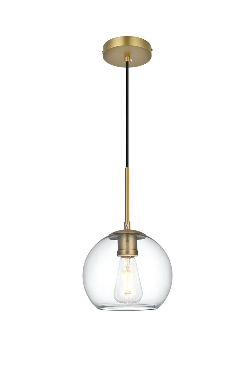 Elegant Lighting - LD2206SG - One Light Pendant - Baxter - Satin Gold and Clear