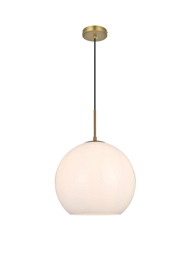 Elegant Lighting - LD2217SG - One Light Pendant - Baxter - Satin Gold and Frosted white