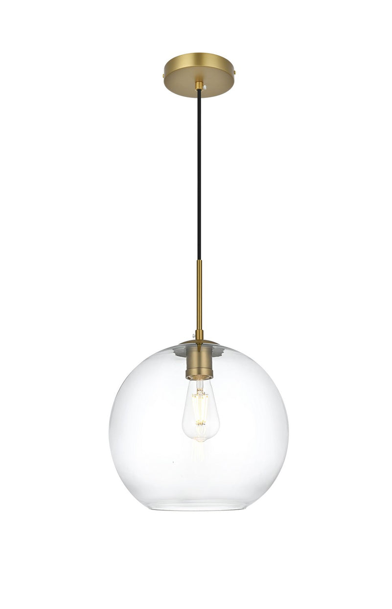 Elegant Lighting - LD2224SG - One Light Pendant - Baxter - Satin Gold and Clear