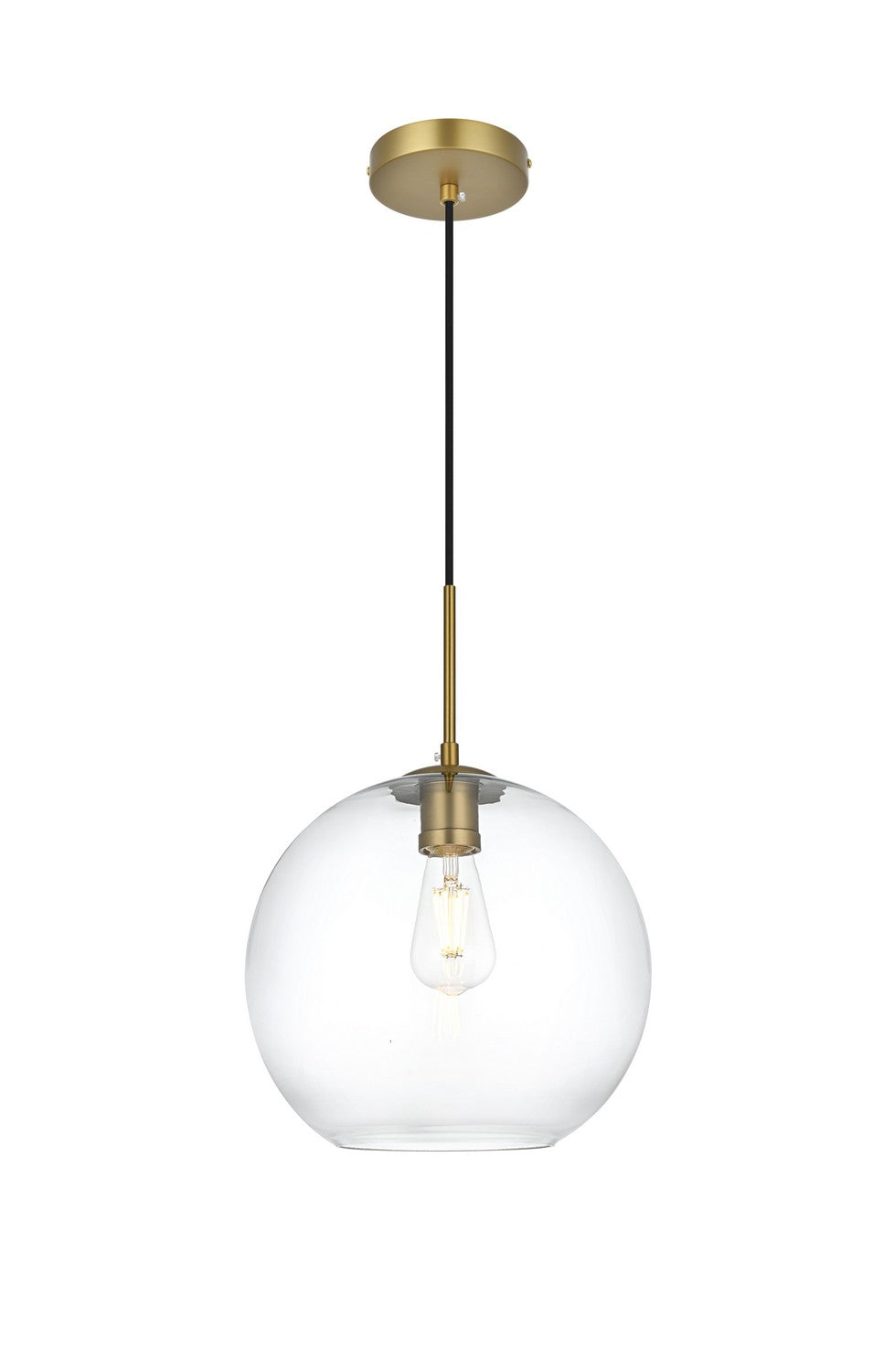 Elegant Lighting - LD2224SG - One Light Pendant - Baxter - Satin Gold and Clear