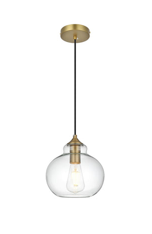 Elegant Lighting - LD2245SG - One Light Pendant - Destry - Satin Gold and Clear