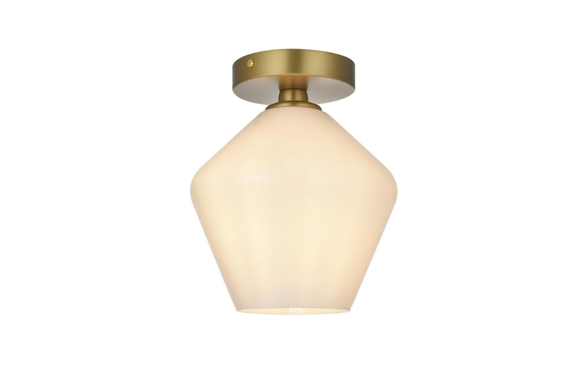 Elegant Lighting - LD2255SG - One Light Flush Mount - Gene - Satin Gold and Frosted white