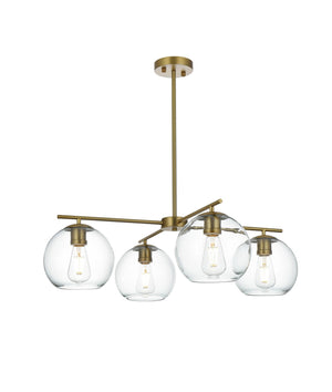 Elegant Lighting - LD2331SG - Four Light Pendant - Opus - Satin Gold and Clear