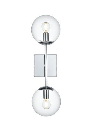 Elegant Lighting - LD2357C - Two Light Wall Sconce - Neri - Chrome and Clear