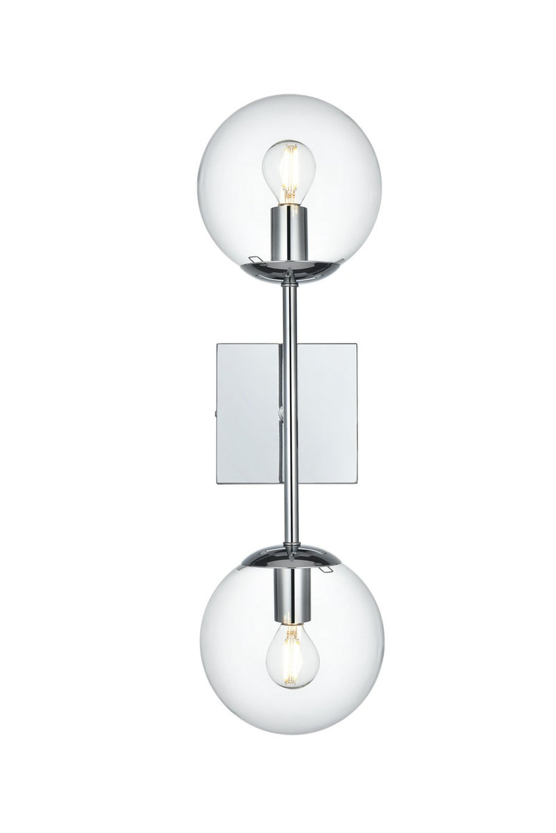 Elegant Lighting - LD2357C - Two Light Wall Sconce - Neri - Chrome and Clear