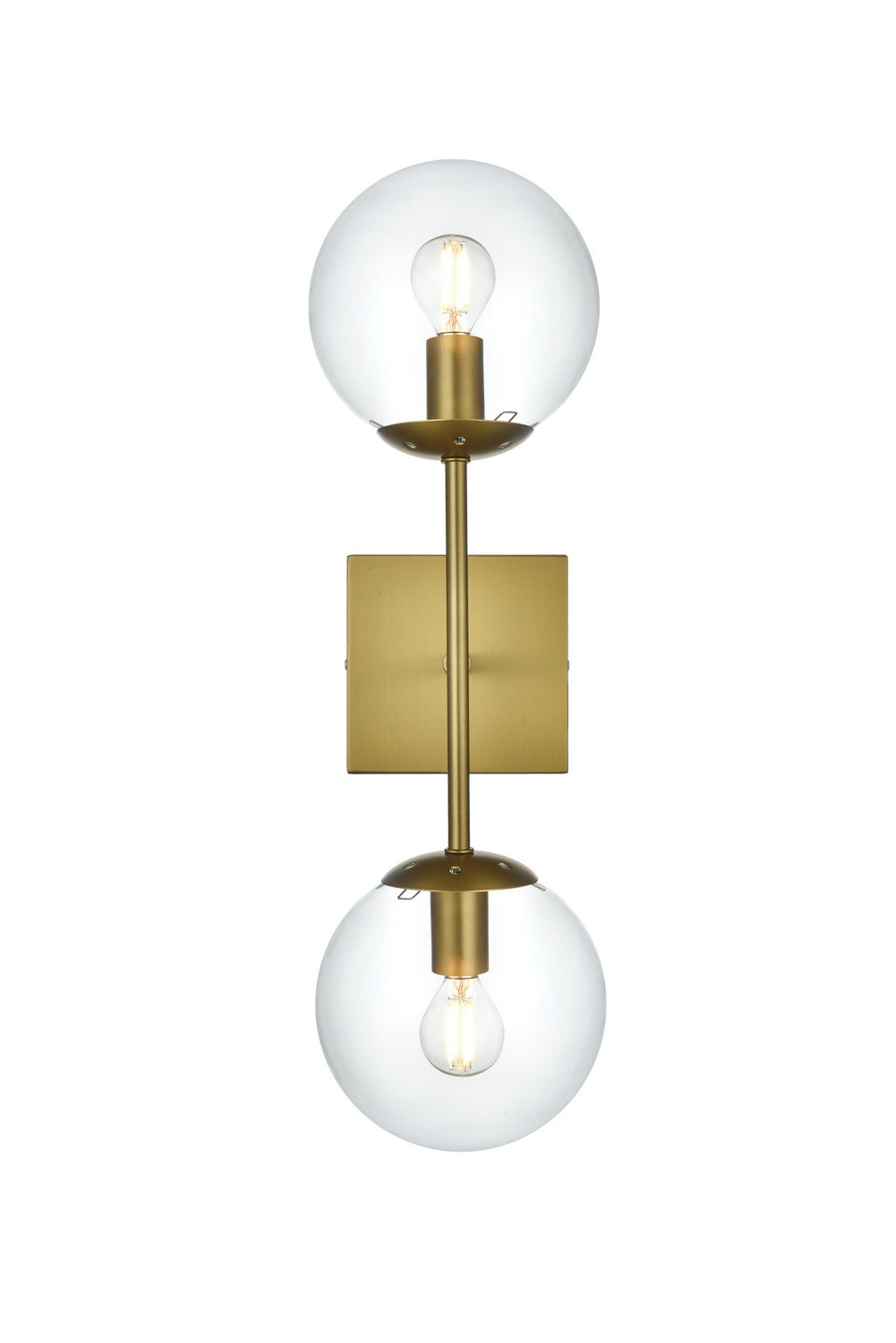 Elegant Lighting - LD2357SG - Two Light Wall Sconce - Neri - Satin Gold and Clear