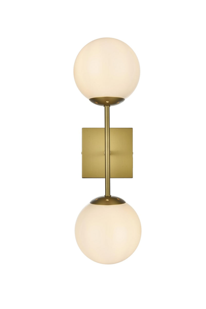 Elegant Lighting - LD2358SG - Two Light Wall Sconce - Neri - Satin Gold and White