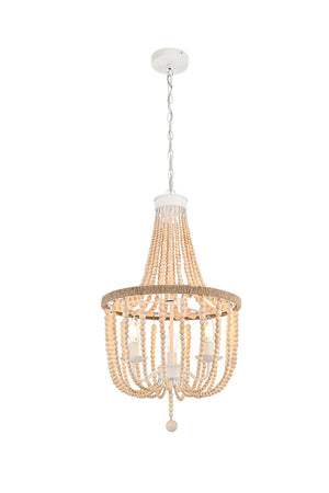 Elegant Lighting - LD306D16BG - Three Light Pendant - Jolie - Beige
