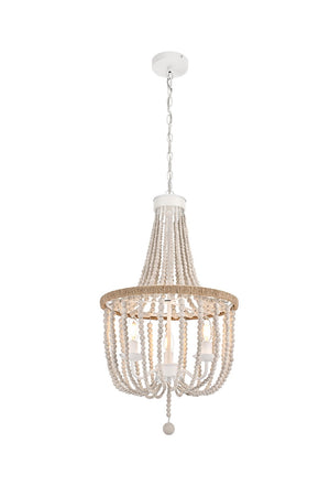 Elegant Lighting - LD306D16WH - Three Light Pendant - Jolie - Antique white