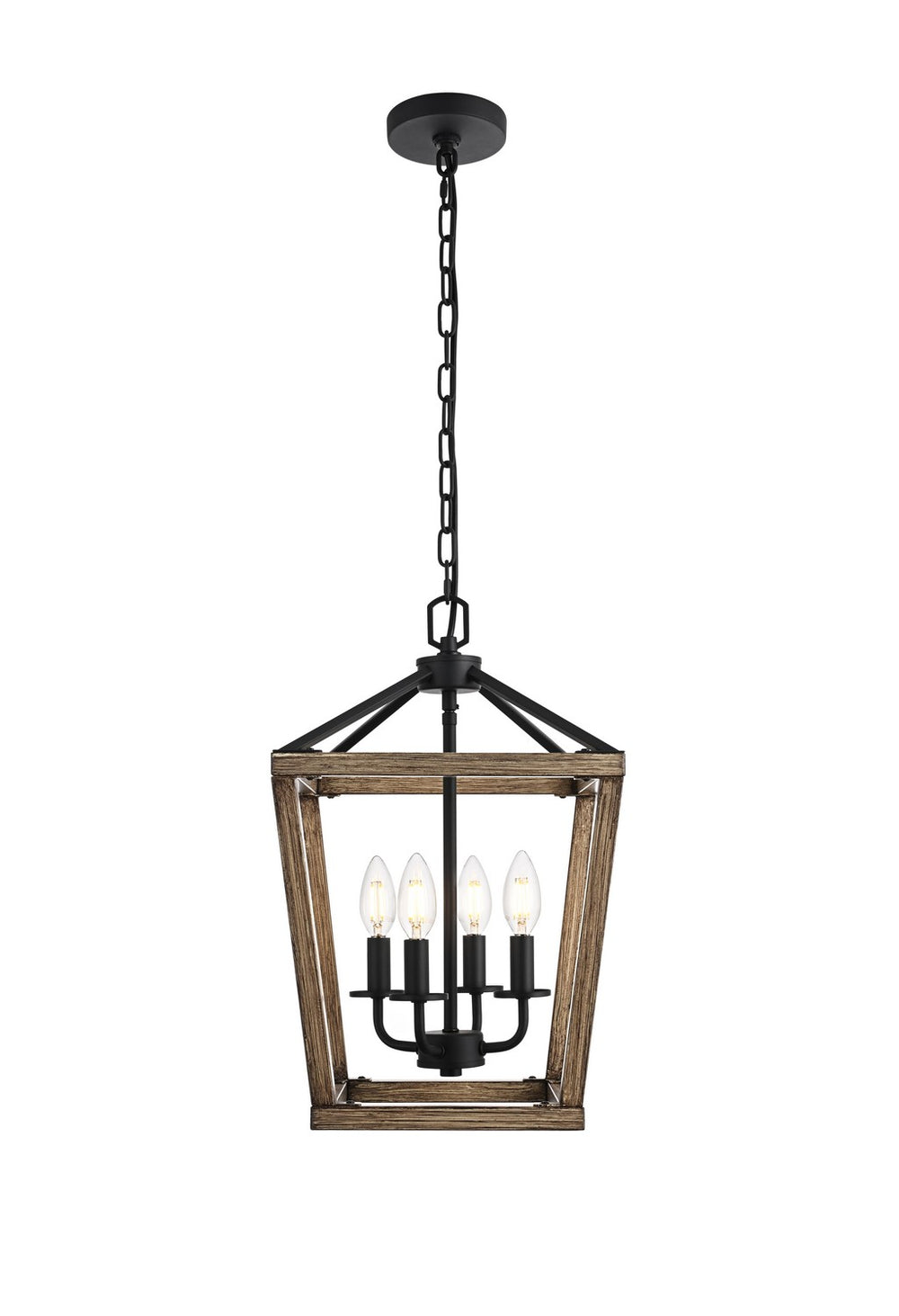 Elegant Lighting - LD511H20BW - Four Light Pendant - Gage - Brown and Black
