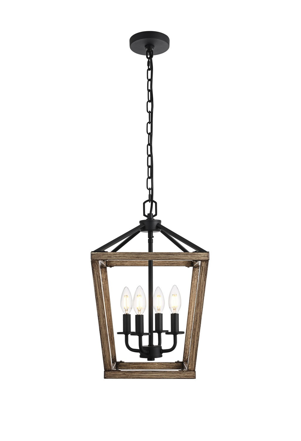 Elegant Lighting - LD511H20BW - Four Light Pendant - Gage - Brown and Black