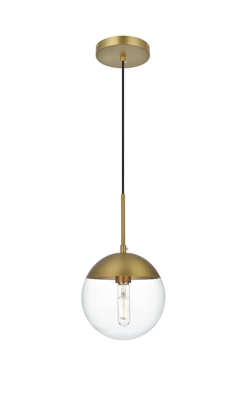 Elegant Lighting - LD6027SG - One Light Pendant - Eclipse - Satin Gold and Clear