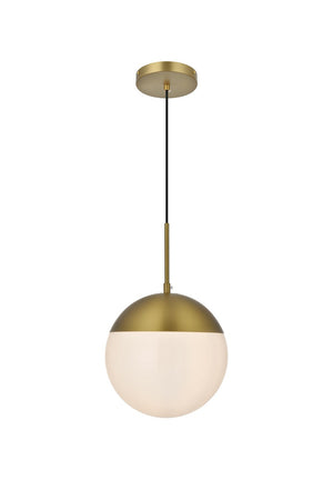 Elegant Lighting - LD6032SG - One Light Pendant - Eclipse - Satin Gold and Frosted white