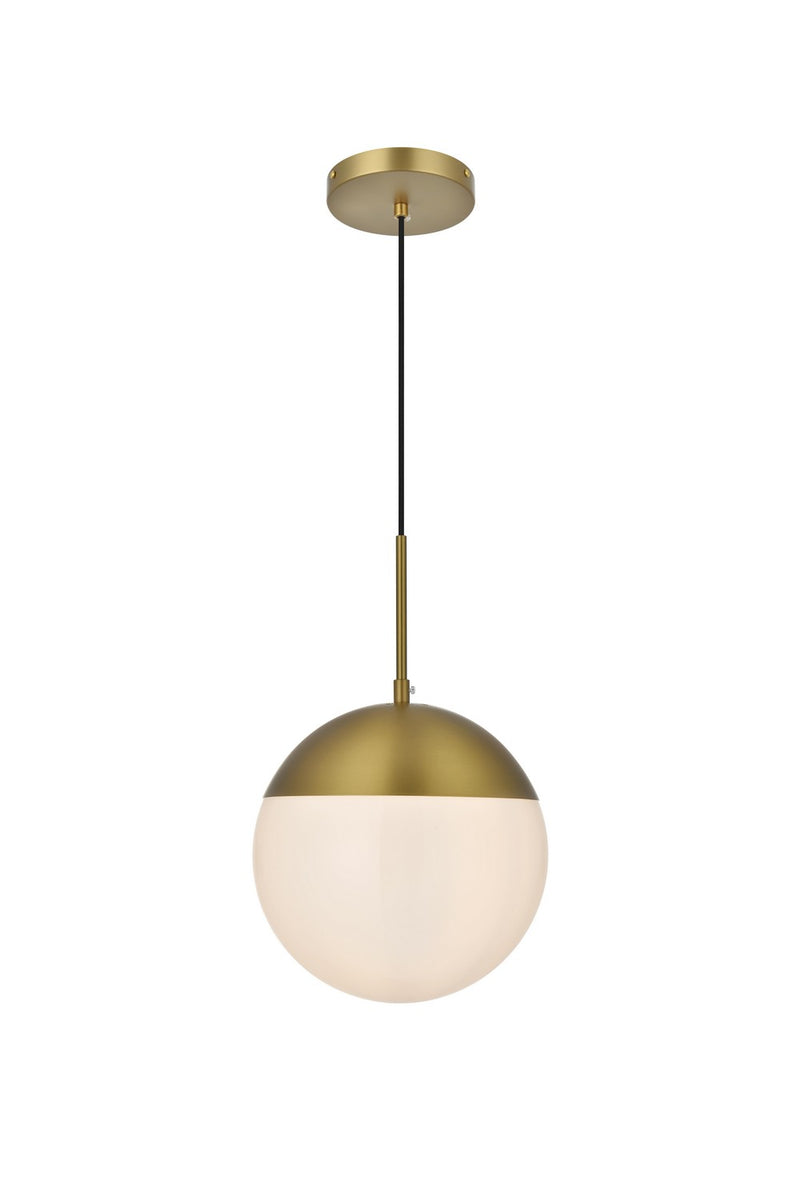 Elegant Lighting - LD6032SG - One Light Pendant - Eclipse - Satin Gold and Frosted white