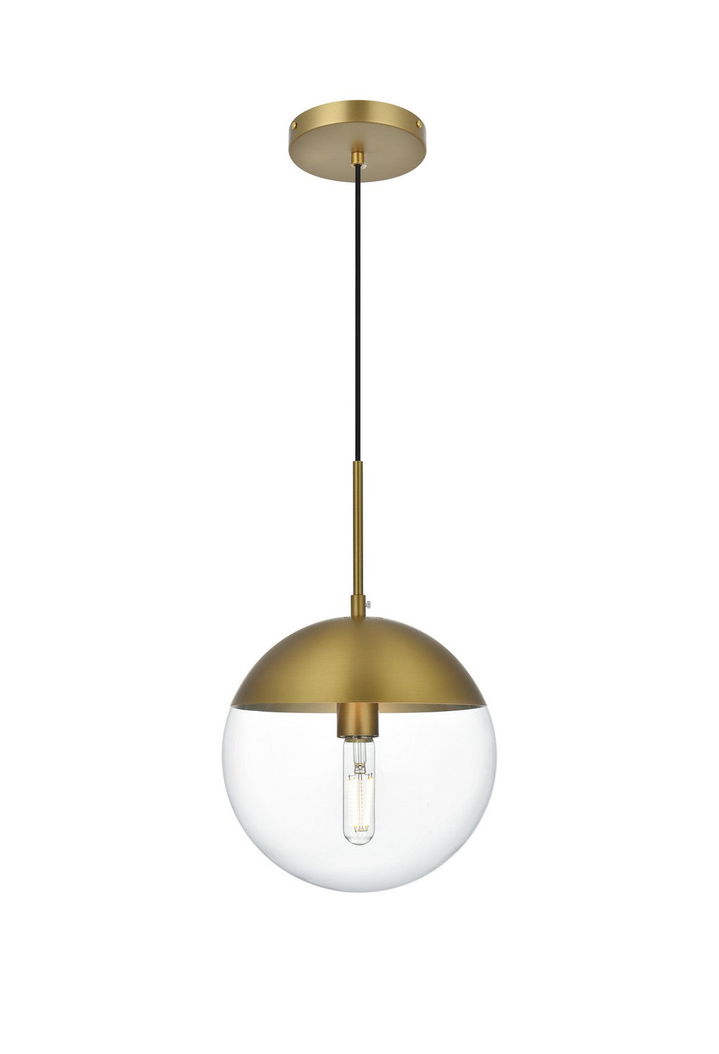 Elegant Lighting - LD6033SG - One Light Pendant - Eclipse - Satin Gold and Clear
