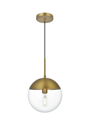 Elegant Lighting - LD6033SG - One Light Pendant - Eclipse - Satin Gold and Clear