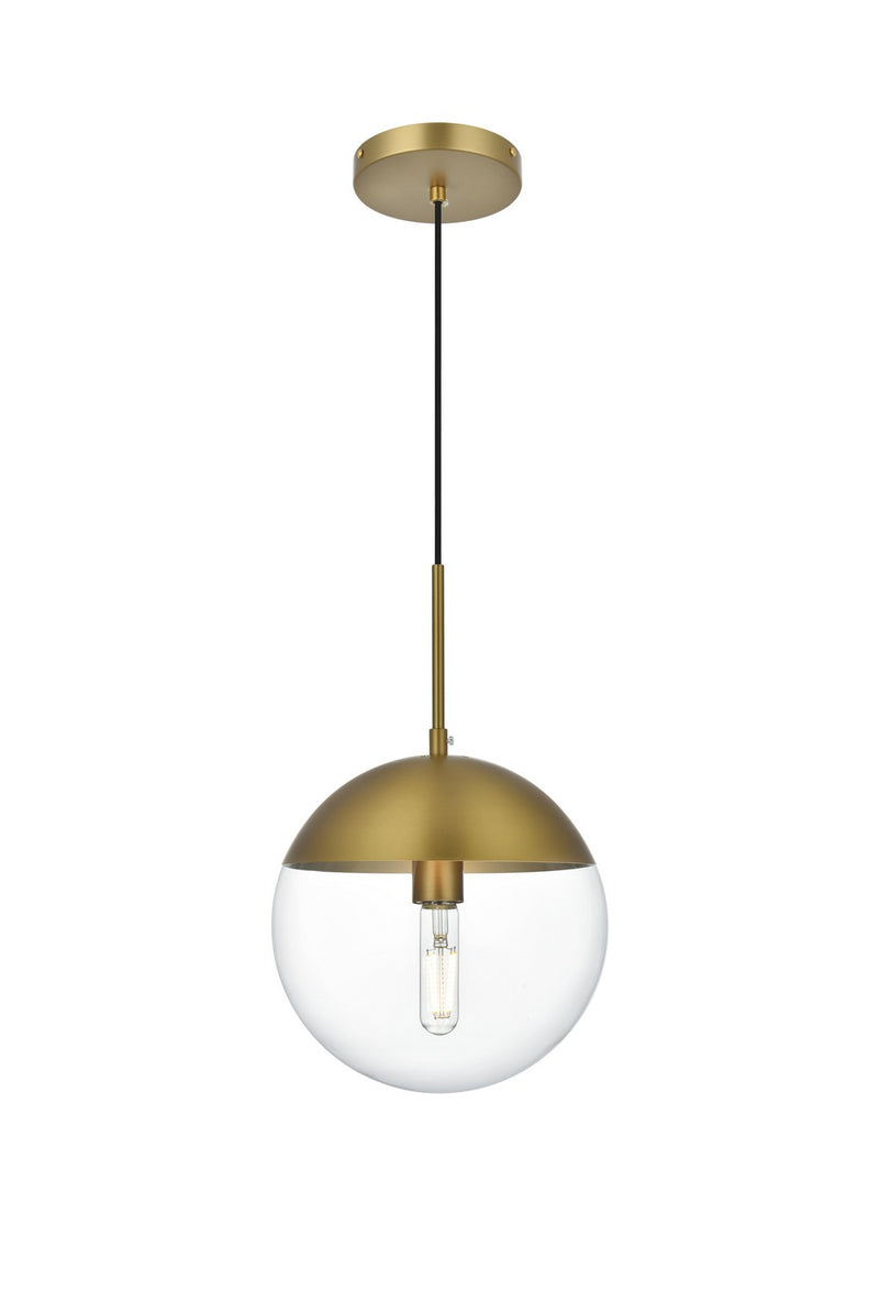 Elegant Lighting - LD6033SG - One Light Pendant - Eclipse - Satin Gold and Clear