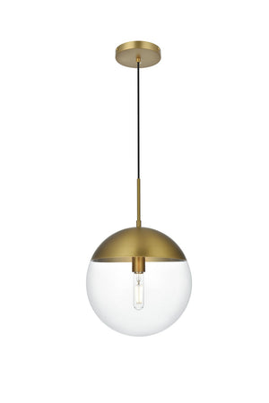 Elegant Lighting - LD6039SG - One Light Pendant - Eclipse - Satin Gold and Clear