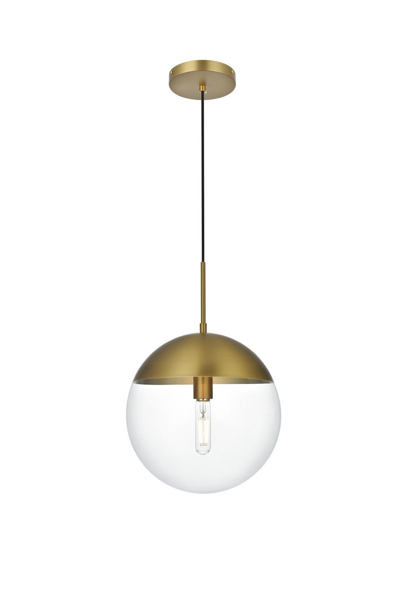 Elegant Lighting - LD6039SG - One Light Pendant - Eclipse - Satin Gold and Clear