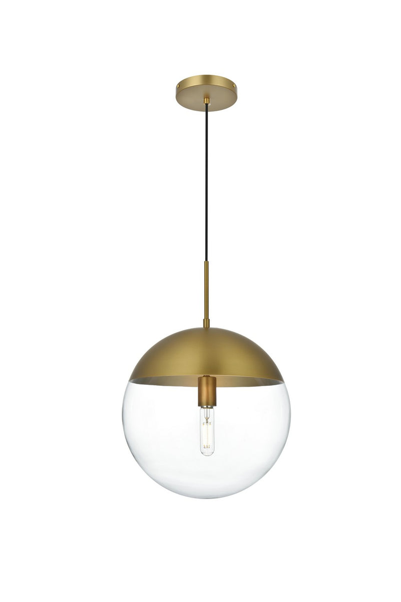 Elegant Lighting - LD6045SG - One Light Pendant - Eclipse - Satin Gold and Clear
