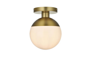 Elegant Lighting - LD6050SG - One Light Flush Mount - Eclipse - Satin Gold and Frosted white