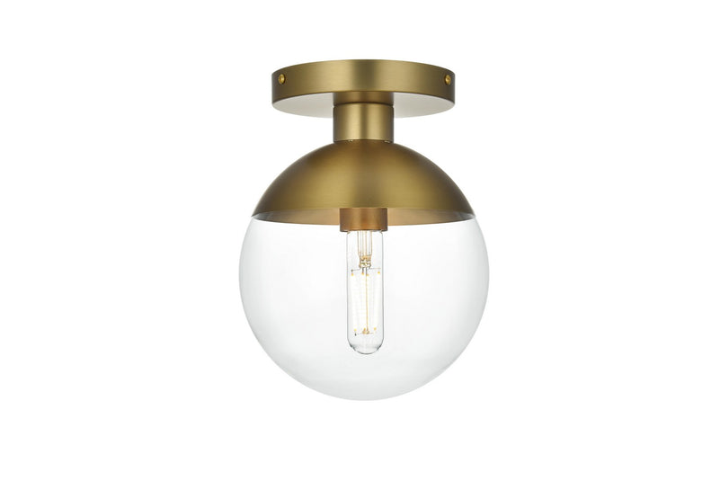 Elegant Lighting - LD6051SG - One Light Flush Mount - Eclipse - Satin Gold and Clear