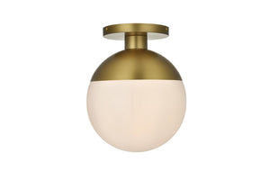 Elegant Lighting - LD6056SG - One Light Flush Mount - Eclipse - Satin Gold and Frosted white