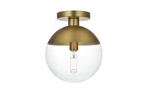 Elegant Lighting - LD6063SG - One Light Flush Mount - Eclipse - Satin Gold and Clear