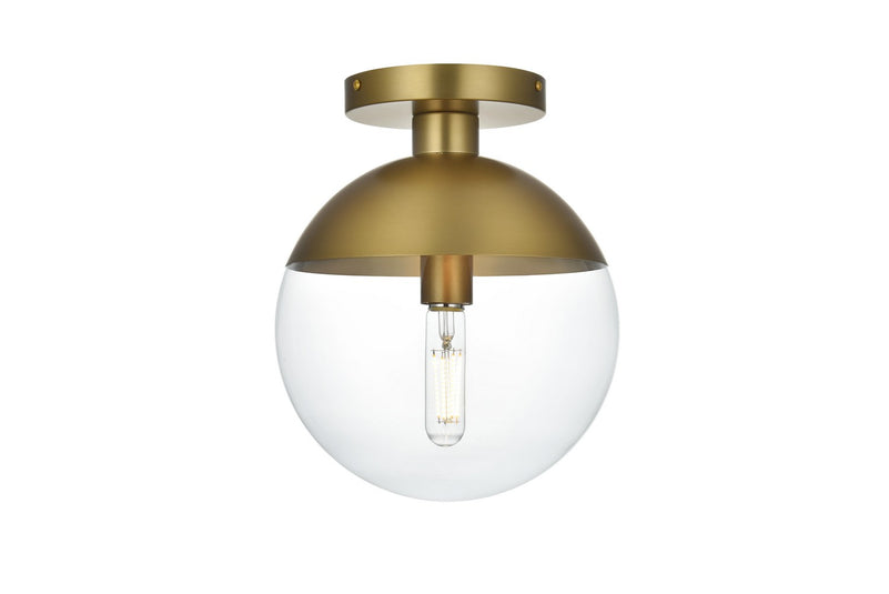Elegant Lighting - LD6063SG - One Light Flush Mount - Eclipse - Satin Gold and Clear