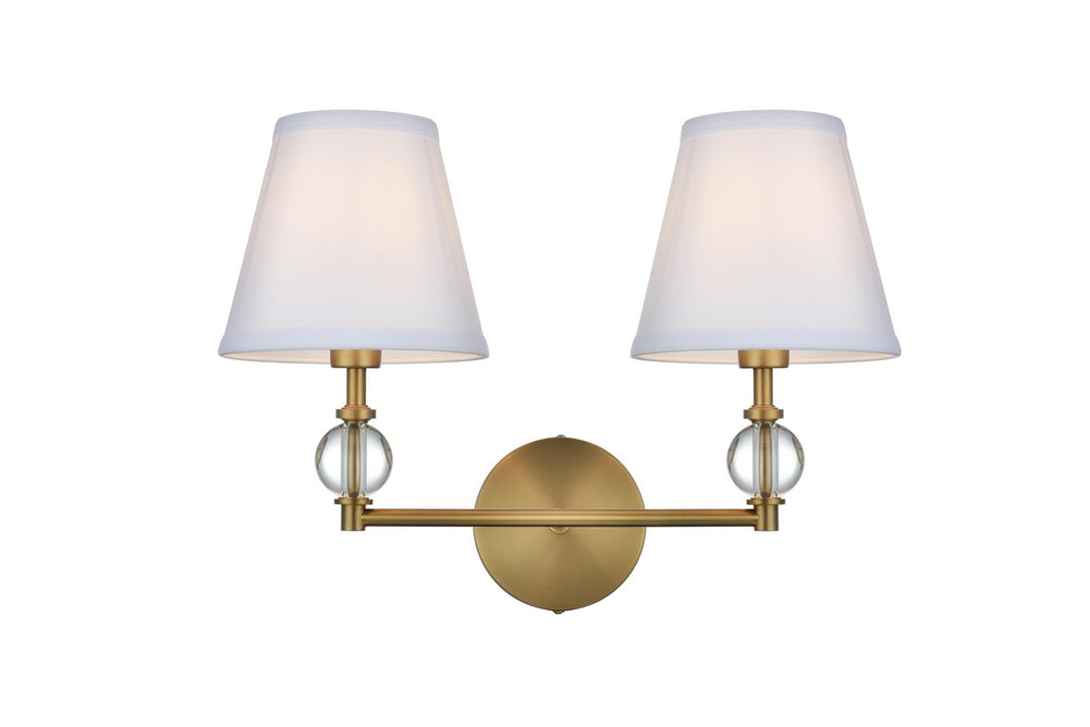 Elegant Lighting - LD7022W15SG - Two Light Wall Sconce - Bethany - Satin Gold and White