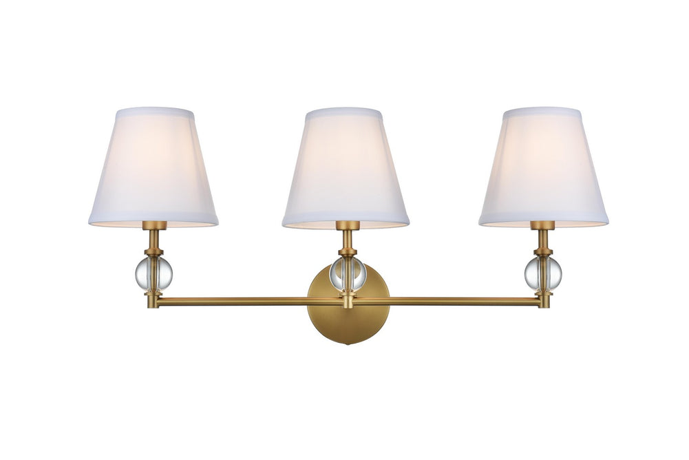 Elegant Lighting - LD7023W24SG - Three Light Wall Sconce - Bethany - Satin Gold and White