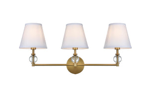 Elegant Lighting - LD7023W24SG - Three Light Wall Sconce - Bethany - Satin Gold and White