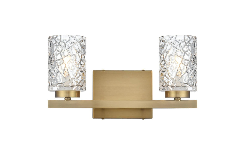 Elegant Lighting - LD7026W14SG - Two Light Wall Sconce - Cassie - Satin Gold and Clear